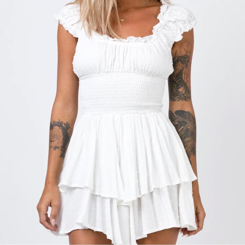 The Love Galore Romper White Lower Impact Size 4 Princess Polly
